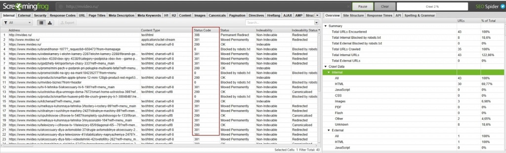 Для проверки код ответа страниц используйте специализированный софт Для проверки код ответа страниц используйте специализированный софт